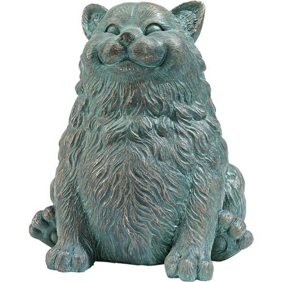Sitting Phat Cat Statue, Multicolored - Picture 1 of 7
